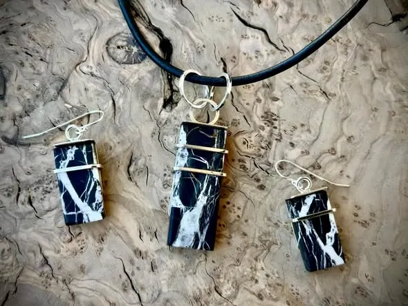 White Buffalo lightning turquoise SET
