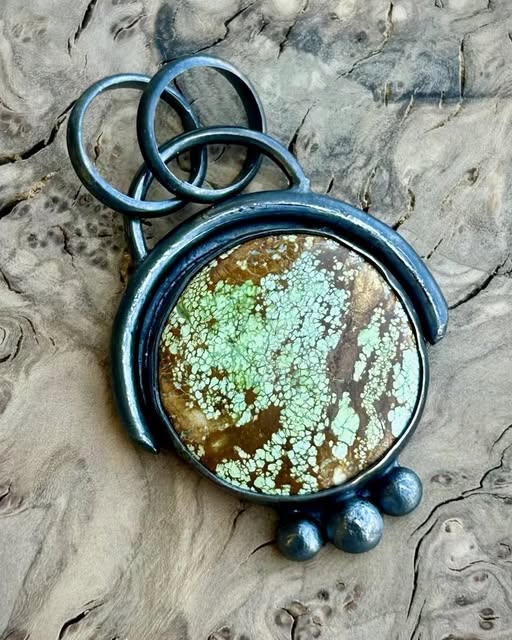 Amaroo turquoise + blackened silver piece