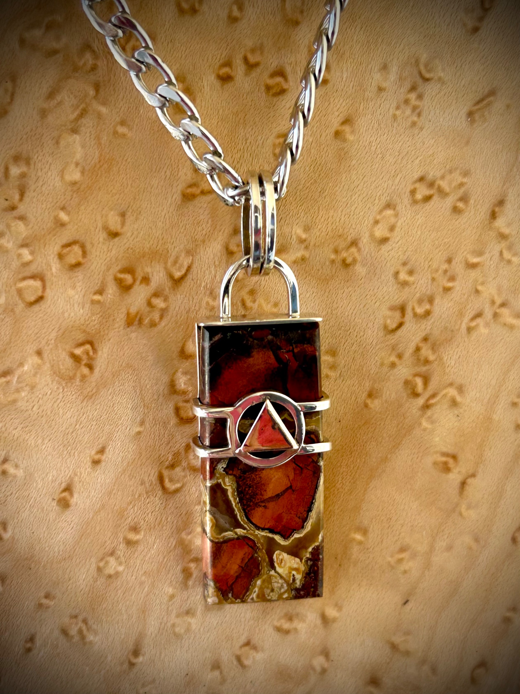 Painted Jasper recovery pendant