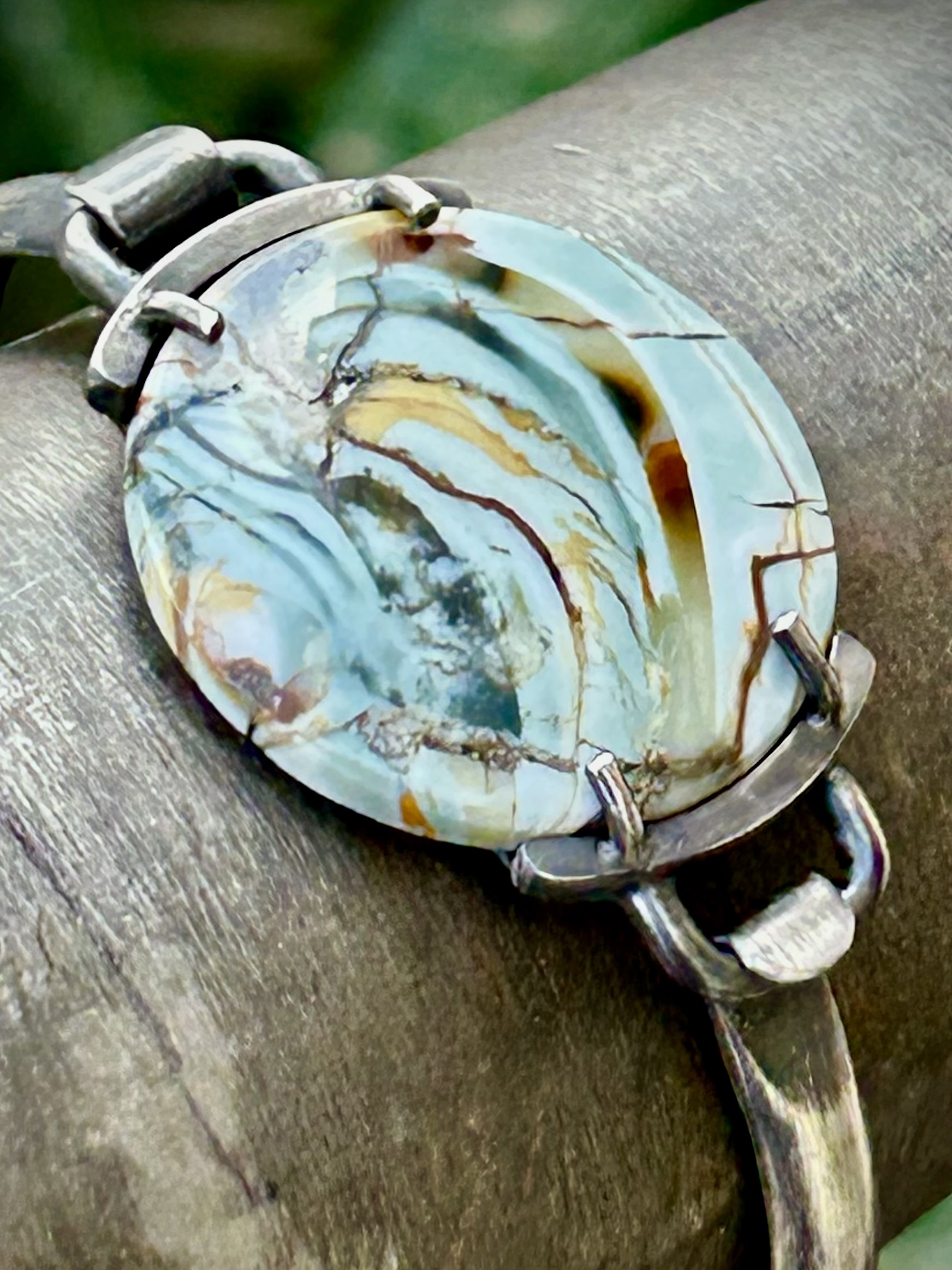 Brecciated Morrisonite Jasper in an aged silver finish.